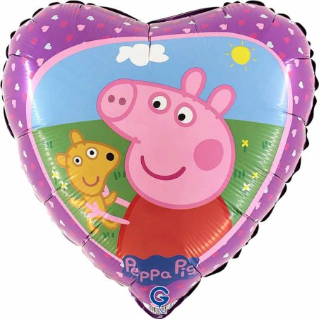 Palloncino in Foil 18" Peppa Pig Heart Personaggi Grabo