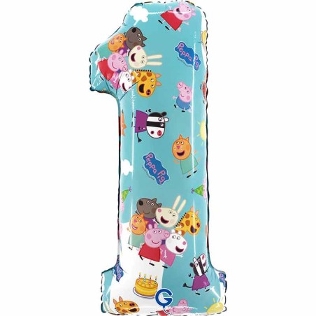 Palloncino in Foil 26" Numero 1 Peppa Pig Personaggi Grabo