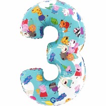 Palloncino in Foil 26" Numero 3 Peppa Pig Personaggi Grabo