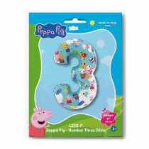 Palloncino in Foil 26" Numero 3 Peppa Pig Personaggi Grabo