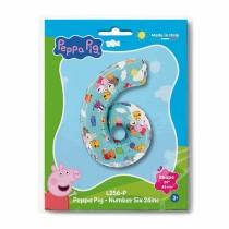 Palloncino in Foil 26" Numero 6 Peppa Pig Personaggi Grabo