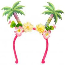 Cerchietto per Capelli con Fiori e Palme Tropicali Glitterate Cerchietti e Tiare