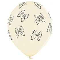 Palloncino in Lattice 12" Avorio con Fiocchi Antracite 6pz Elegant Milestone Birthday