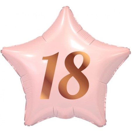 Palloncino in Foil 18" Stella Rosa Buon Compleanno 18 Anni 18 Anni
