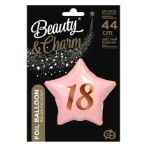 Palloncino in Foil 18" Stella Rosa Buon Compleanno 18 Anni 18 Anni