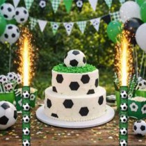 Fontana Festa Campo con Palloni da Calcio "Football" Calcio