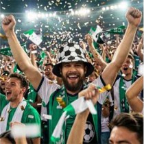 Cappello a secchiello in Stoffa decorato Pallone da Calcio Calcio