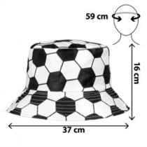 Cappello a secchiello in Stoffa decorato Pallone da Calcio Calcio