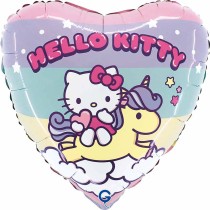 Palloncino in Foil 18" Cuore Hello Kitty Arcobaleno Personaggi Grabo