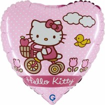 Palloncino in Foil 18" Cuore Hello Kitty in Bicicletta Personaggi Grabo