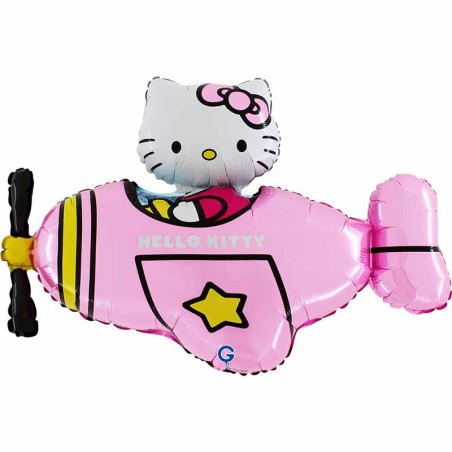 Palloncino in Foil 37" Super Shape Hello Kitty "Airplane Pink" Personaggi Grabo