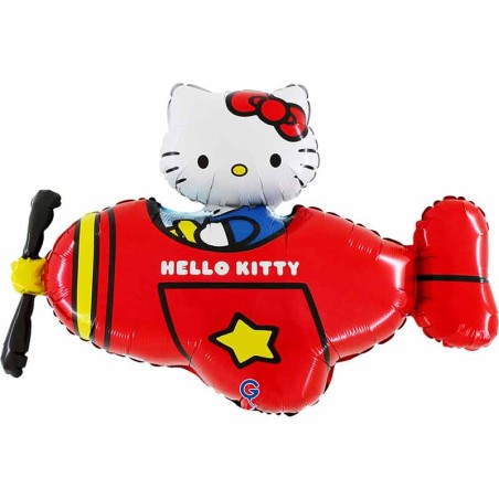 Palloncino in Foil 37" Super Shape Hello Kitty "Airplane Red" Personaggi Grabo