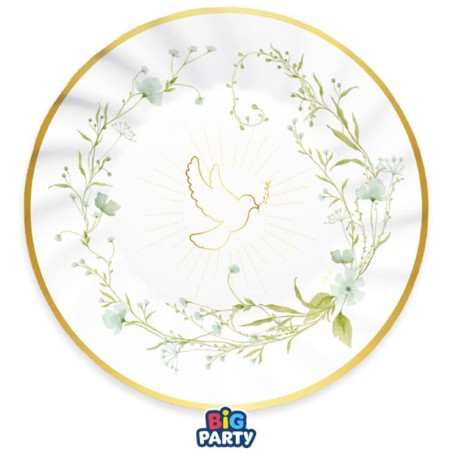 Piatto di Carta 25cm per Prima Comunione e Cresima 6pz