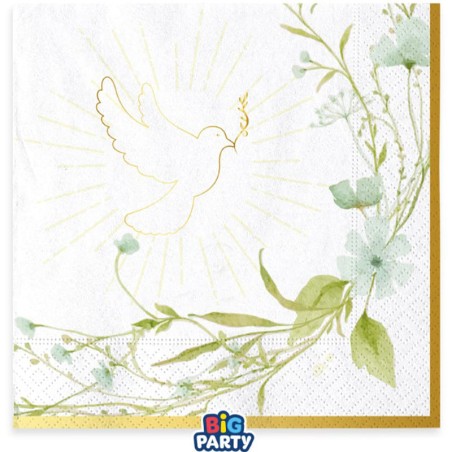 Tovagliolo di Carta 33x33cm per Prima Comunione e Cresima 16pz
