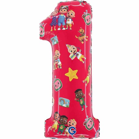 Palloncino in Foil 26" Numero 1 Cocomelon Personaggi Grabo