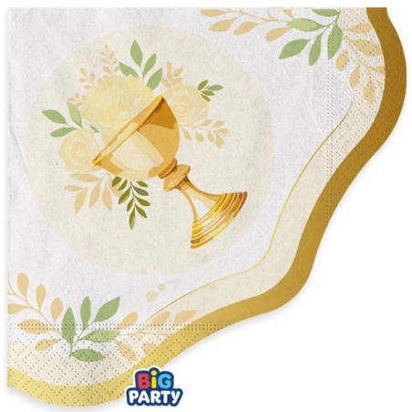 Tovagliolo di Carta Ø33cm per Prima Comunione "Holy" 16pz