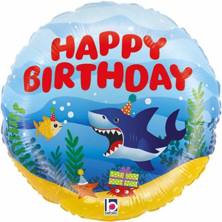 Palloncino in Foil 18" Happy Birthday Oceano Happy Birthday Grabo