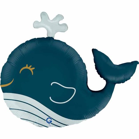 Palloncino in Foil 34" Super Shape Balena "Funny Whale" Pesci e Mare Grabo