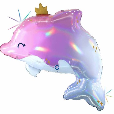 Palloncino in Foil 32" Super Shape Delfino "Glowy Dolphin" Pesci e Mare Grabo