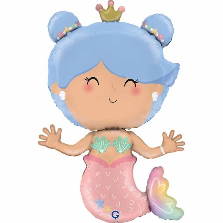 Palloncino in Foil 42" Super Shape Sirena "Mermaid" Pesci e Mare Grabo