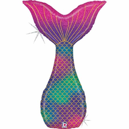 Palloncino in Foil 46" Super Shape Coda Sirena "Glitter Mermaid" Pesci e Mare Grabo