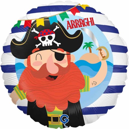 Palloncino in Foil 18" Pirata "Funny Pirate" Pesci e Mare Grabo