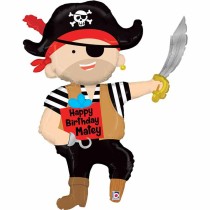 Palloncino in Foil 44" Super Shape Happy Birthday Pirata "Pirate" Pesci e Mare Grabo