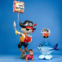 Palloncino in Foil 44" Super Shape Happy Birthday Pirata "Pirate" Pesci e Mare Grabo
