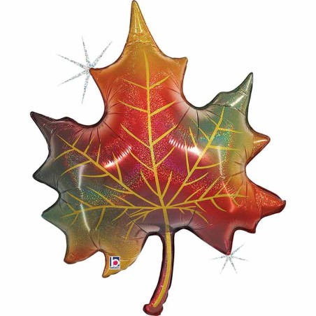 Palloncino in Foil 35" Super Shape Foglia Autunnale "Fall Leaf" Natura Grabo