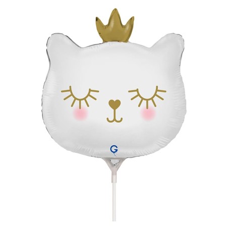 Palloncino in Foil 14" Mini Shape Principessa Gatto Bianco "Cat Princess" Animali Grabo