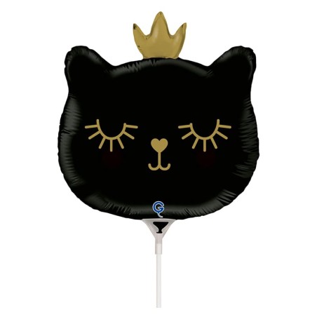 Palloncino in Foil 14" Mini Shape Principessa Gatto Nero "Cat Princess" Animali Grabo