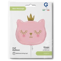 Palloncino in Foil 26" Super Shape Principessa Gatto Rosa Animali Grabo