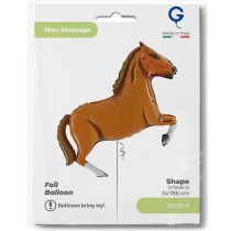 Palloncino in Foil 42" Super Shape Cavallo Marrone Chiaro Animali Grabo