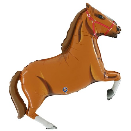 Palloncino in Foil 42" Super Shape Cavallo Marrone Chiaro Animali Grabo