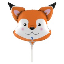 Palloncino in Foil 14" Mini Shape Volpe "Head Fox" Animali Grabo