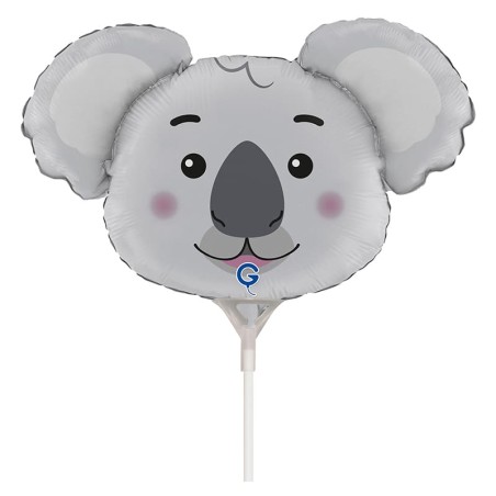 Palloncino in Foil 14" Mini Shape Koala "Head Koala" Animali Grabo