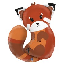 Palloncino in Foil 42" Super Shape Panda Rosso "Red Panda" Animali Grabo