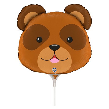 Palloncino in Foil 14" Mini Shape Orso "Head Bear" Animali Grabo