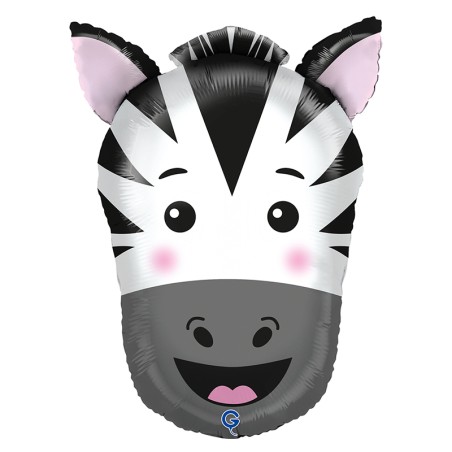 Palloncino in Foil 29" Super Shape Zebra "Head Zebra" Animali Grabo