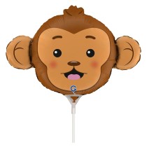 Palloncino in Foil 14" Mini Shape Scimmia "Monkey Head" Animali Grabo