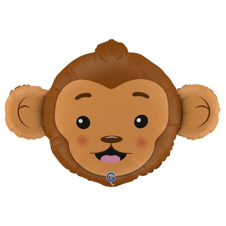 Palloncino in Foil 36" Super Shape Scimmia "Monkey Head" Animali Grabo