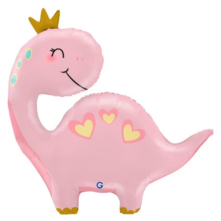 Palloncino in Foil 28" Super Shape Dinosauro "Pink Dino" Animali Grabo