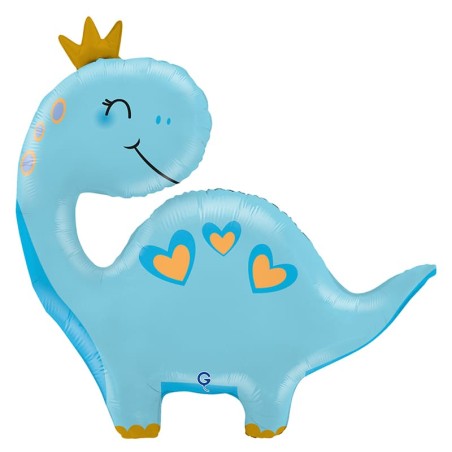 Palloncino in Foil 44" Super Shape Dinosauro "Blue Dino" Animali Grabo