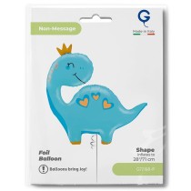 Palloncino in Foil 44" Super Shape Dinosauro "Blue Dino" Animali Grabo