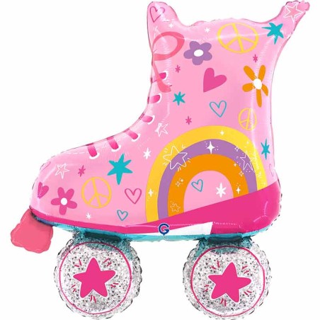 Palloncino in Foil 39" Super Shape Pattino a Rotelle Rosa Sport e Veicoli Grabo