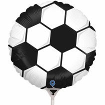 Palloncino in Foil 9" Mini Shape Pallone da Calcio "Soccer Ball" Sport e Veicoli Grabo