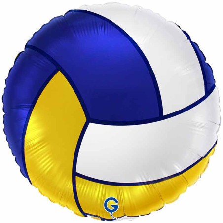Palloncino in Foil 18" Pallone da Pallavolo Blu e Giallo "Volleyball" Sport e Veicoli Grabo