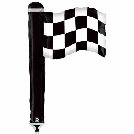 Palloncino in Foil 14" Mini Shape Bandierina "Checkered Flag" Sport e Veicoli Grabo