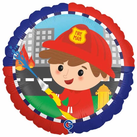 Palloncino in Foil 18" Pompiere "Cool Fireman" Sport e Veicoli Grabo
