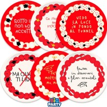 Piatto di Carta 18cm Assortito Laurea con Torta e Frase Spiritosa 6pz Tavola Laurea
